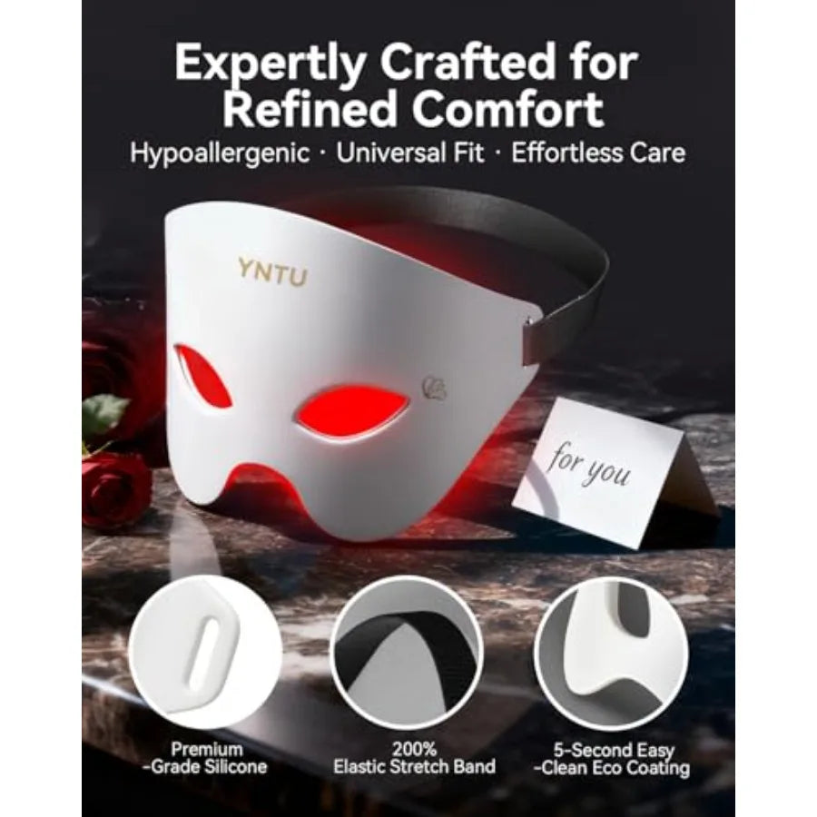 Red Light Therapy for Eyes Heated LED Eye Mask 4 Modes Red Blue Infrared Violet 3 Brightness Levels and Timer Eye Massager for