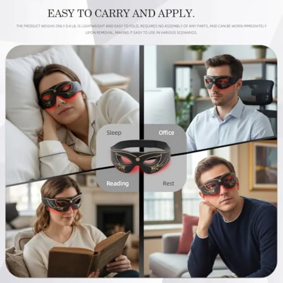 LED Eye Mask Red Light Therapy for Eyes Under Eye Red Light Therapy Device for Dark Circles Puffy Eyes Eye Bags and Fine Lines
