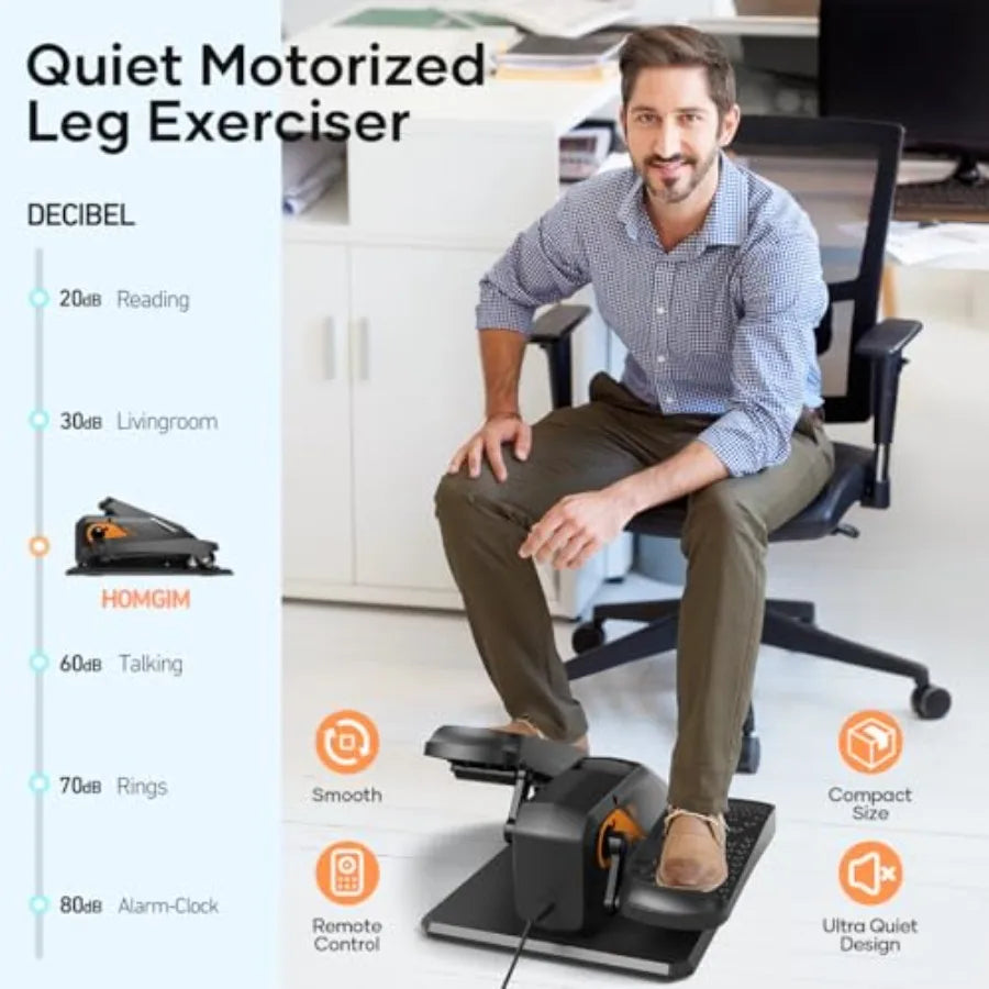 Under Desk Elliptical Machine with Quiet Motorized Leg Exerciser 12-Speed Manual Programs Auto/3 Auto Programs LCD Display Bidi