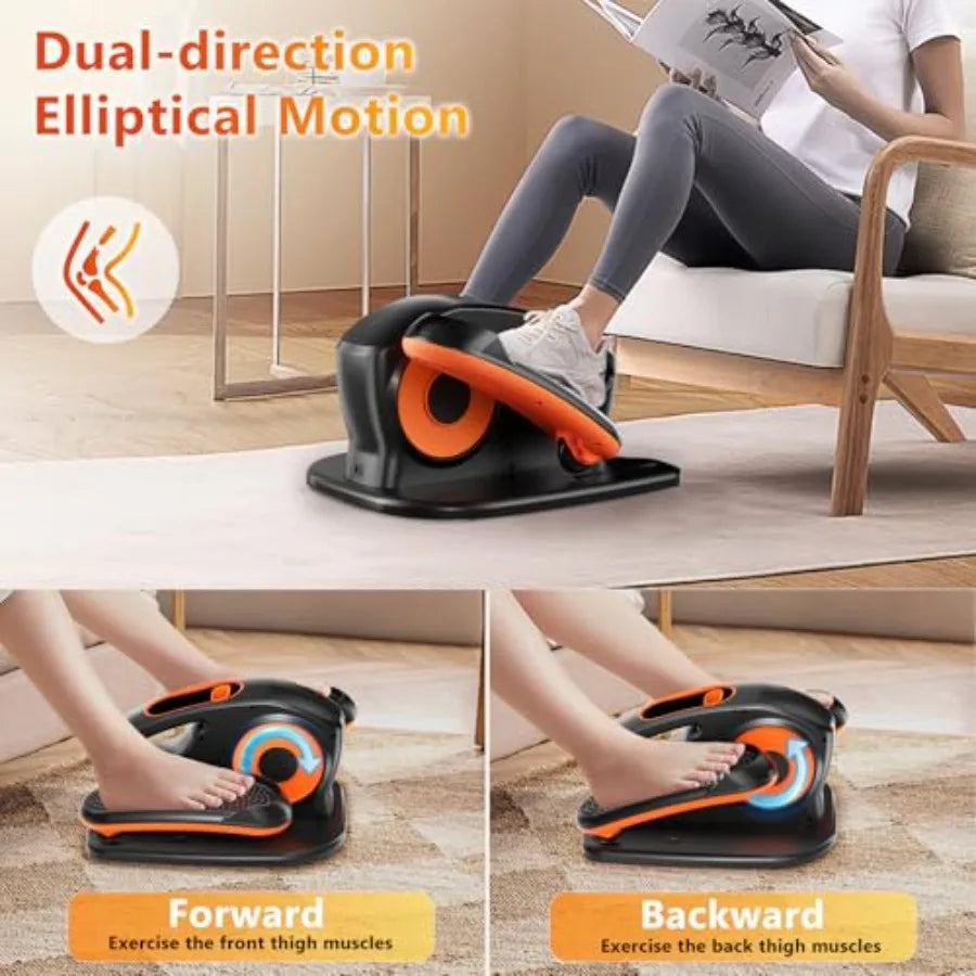 Under Desk Elliptical Exercise Machine for Home Office with Remote 15 Adjustable Speed Quiet Portable Leg Exerciser in Black fo