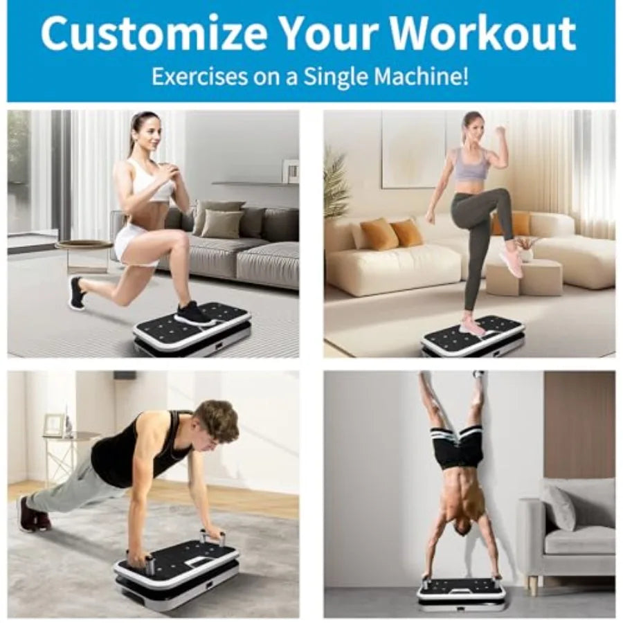 Professional Linear Vertical Vibration Plate for bone strength lymphatic drainage steel frame black 50-60Hz frequency 3mm ampli