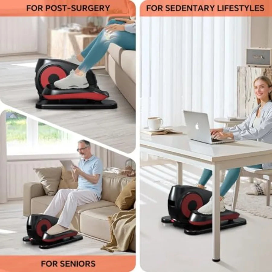 Under Desk Elliptical Machine Electric Exerciser Pro with 16 Adjustable Speed Silent Operation Pre-Assembled Remote Control Non