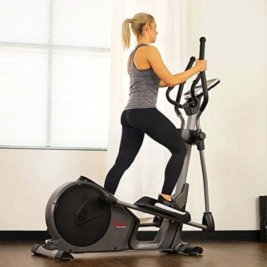 Home Gym Elliptical Trainer with Pulse Sensor Grips 24 Pre-Set Workouts 16 Resistance Levels Max 330Lbs Ccity SunnyFit App Comp