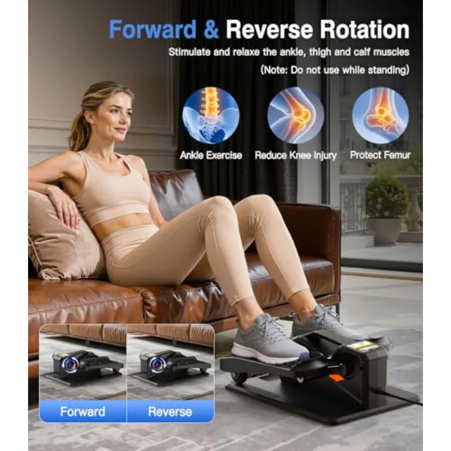 Under Desk Elliptical Machine Portable Electric Exercise Equipment with 12 Adjustable and 3 Automatic Speeds Blue Ellipse Leg P