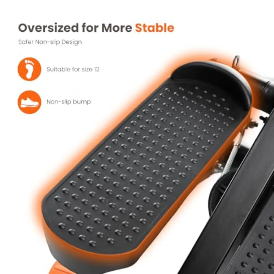 Mini Stair Steppers with Resistance Bands for Home Exercise Portable Twist Stepper Machine in Black 300LBS Capacity
