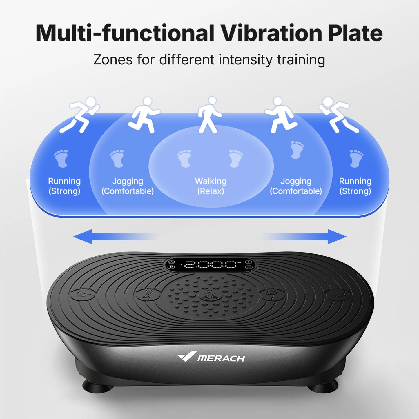 MERACH Vibration Plate V33 Pro for Weight Loss & Shaping: 99 Speed Levels, Enhanced Vibration, Bluetooth Speaker, LED Touchscreen
