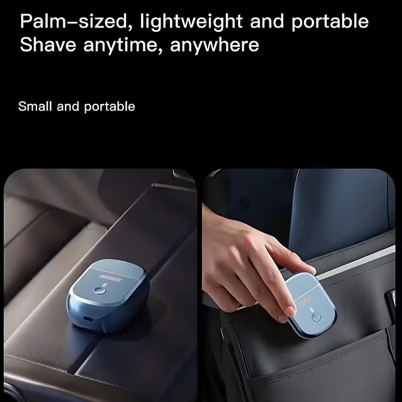Portable Electric Shaver for Men Double Ring Blade Magnetic Head USB Charging Long Runtime No Hair Clog Travel Home Razor