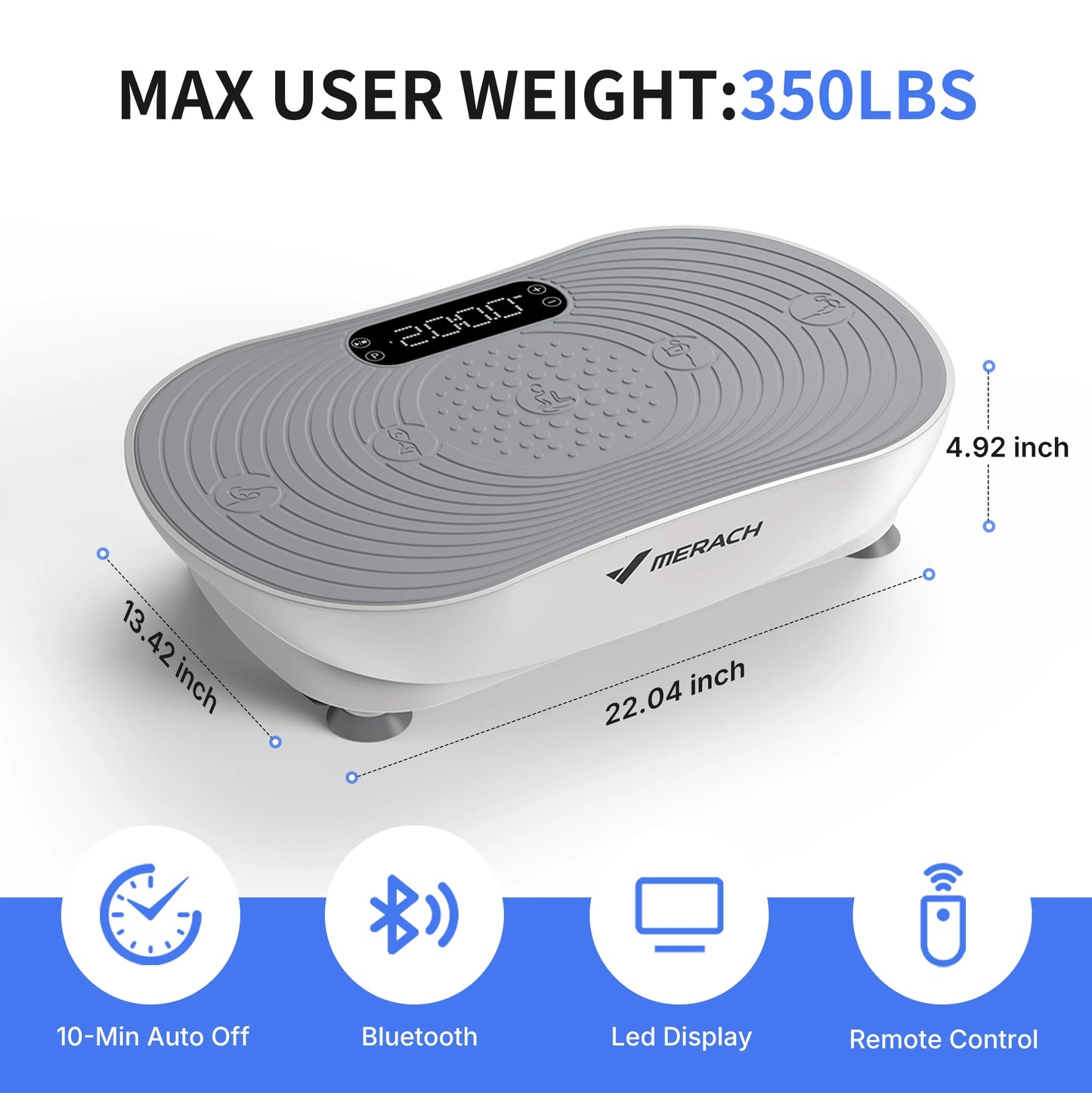 MERACH Vibration Plate V33 Pro for Weight Loss & Shaping: 99 Speed Levels, Enhanced Vibration, Bluetooth Speaker, LED Touchscreen