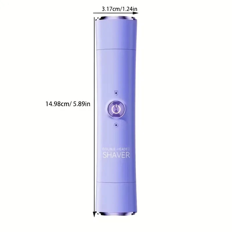 2 in 1 Electric Hair Trimmer for Women Dual Head USB Charging Cordless Wet Dry Body Facial Bikini Shaver Portable