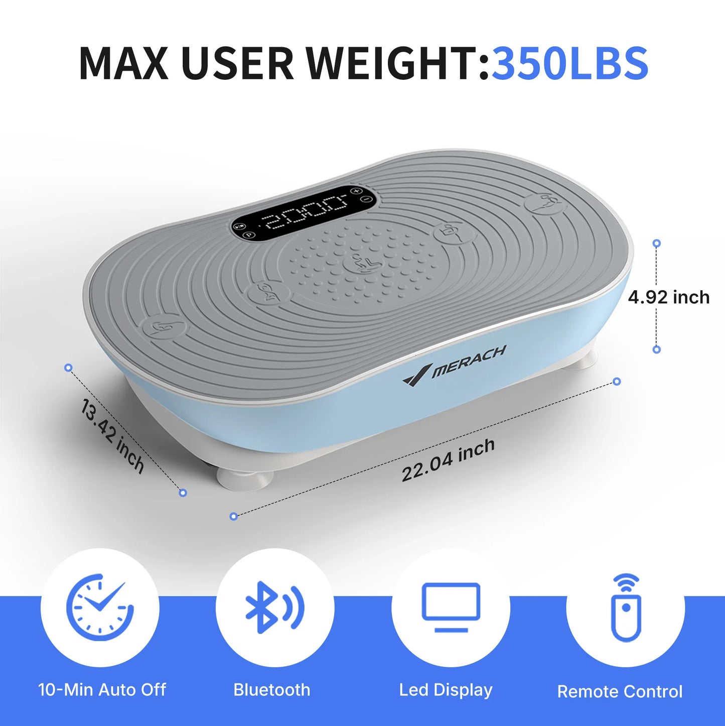 MERACH Vibration Plate V33 Pro for Weight Loss & Shaping: 99 Speed Levels, Enhanced Vibration, Bluetooth Speaker, LED Touchscreen