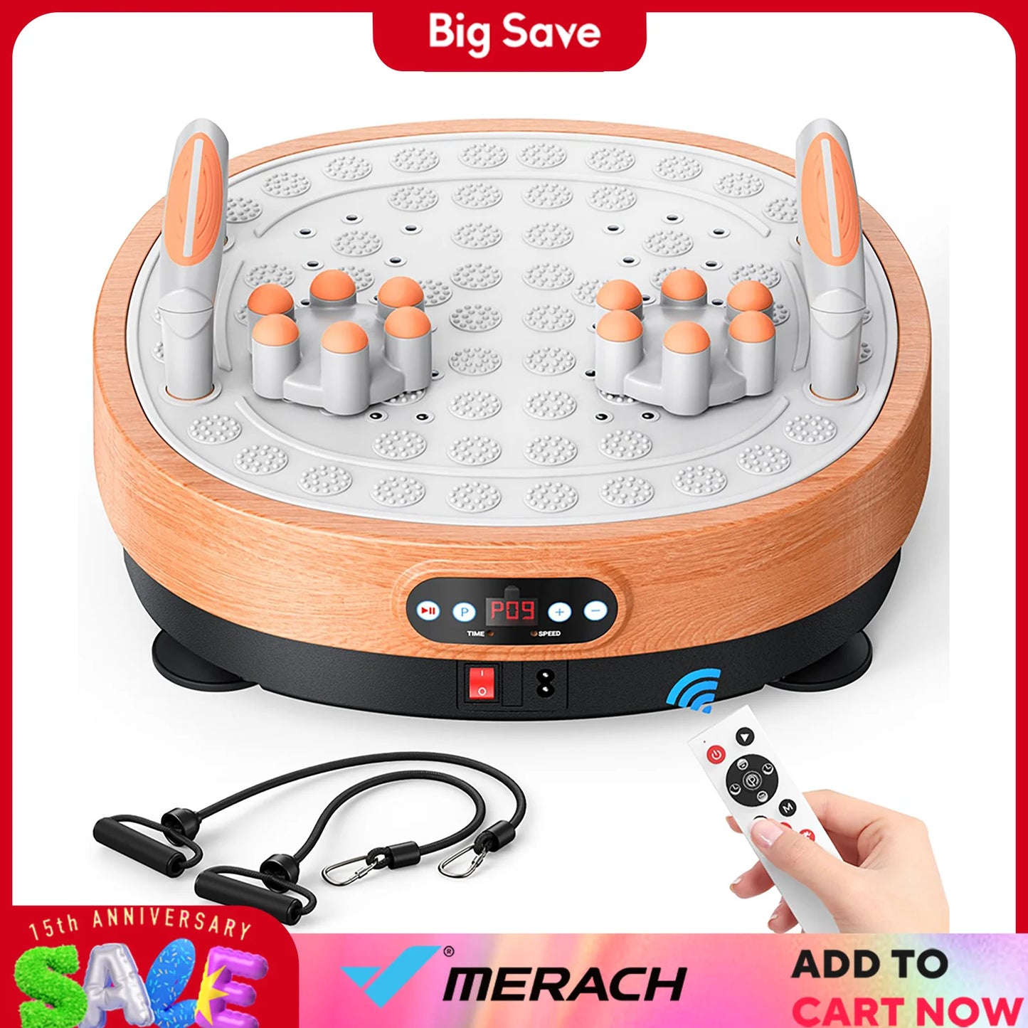 MERACH Vibration Plate Exercise Machine Vibration Plate Lymphatic Drainage Massager Whole Body Vibration Plate Helps Weight Loss
