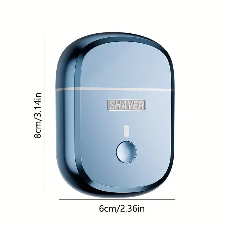 Portable Electric Shaver for Men Double Ring Blade Magnetic Head USB Charging Long Runtime No Hair Clog Travel Home Razor