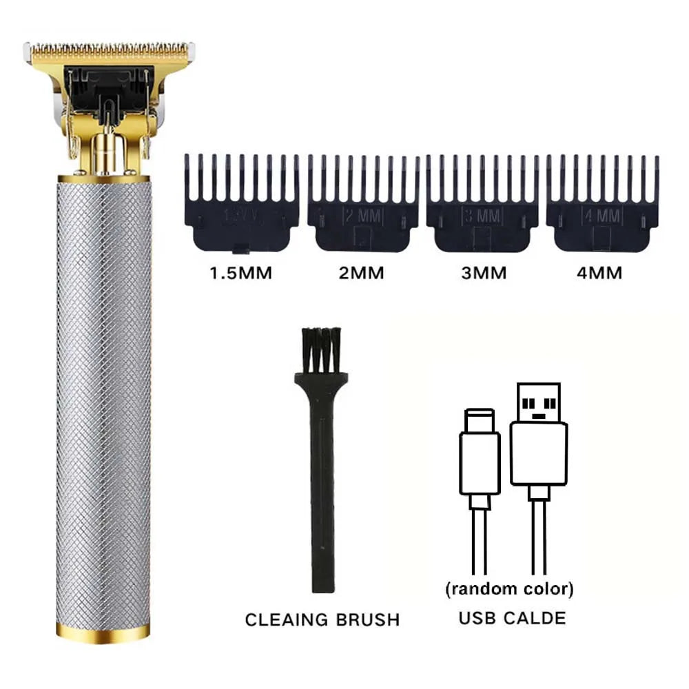 Professional 2-in-1 Gold Hair Clipper & Trimmer Set with LCD Display, USB Rechargeable T-Blade Hair Trimme for Men’s Haircut & Beard Styling