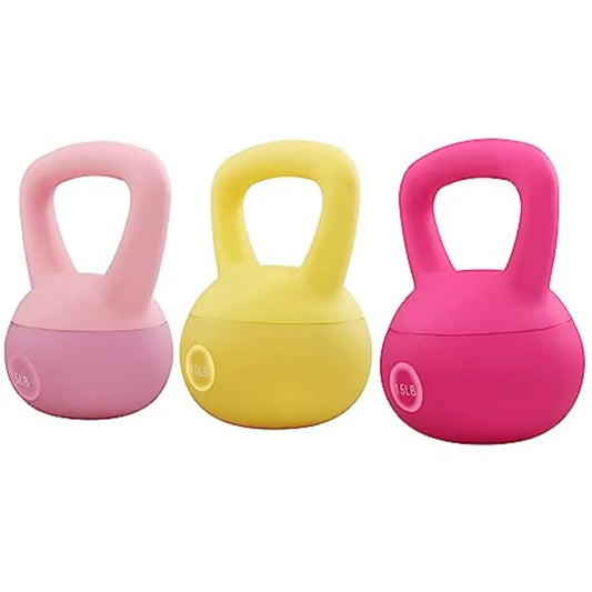 Soft Kettlebells - Sea and Iron Sand Filled Weights for Women and Men - Color Coded Soft Vinyl Kettlebells, Multiple Sizes