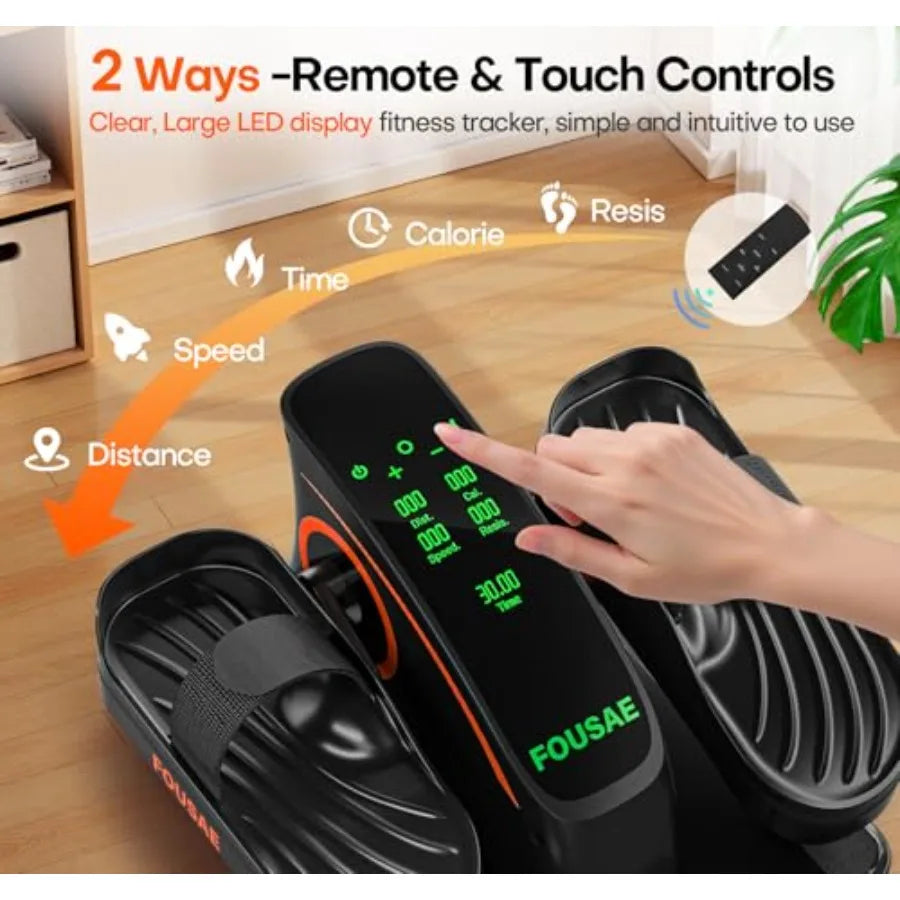 Under Desk Elliptical Machine Upgraded 6 Adjustable Resistance 15 Speeds Electric Leg Exerciser for Seniors with Forward Revers