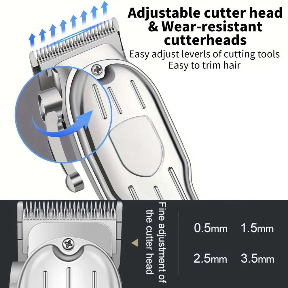Professional 2-in-1 Gold Hair Clipper & Trimmer Set with LCD Display, USB Rechargeable T-Blade Hair Trimme for Men’s Haircut & Beard Styling