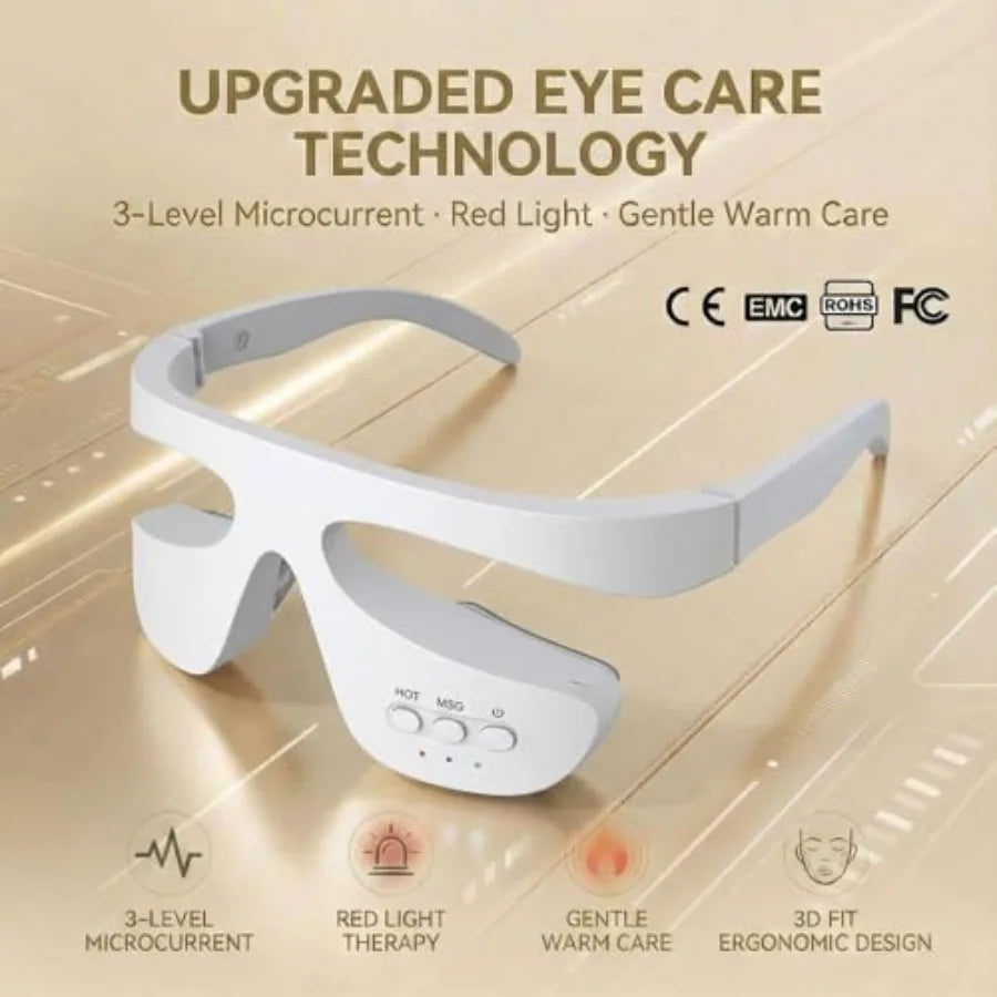 Upgraded Red Light Therapy and Microcurrent Eye Care Glasses with Gentle Heat - 1PC Helps Reduce The Look of Puffiness Dark Cir