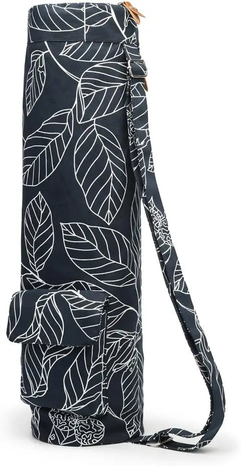 Adjustable Yoga Mat Bag with Pockets, Full-Zip Travel Tote for Gym & Outdoor Use, Fits 1/4" & 1/3" Thick Mats