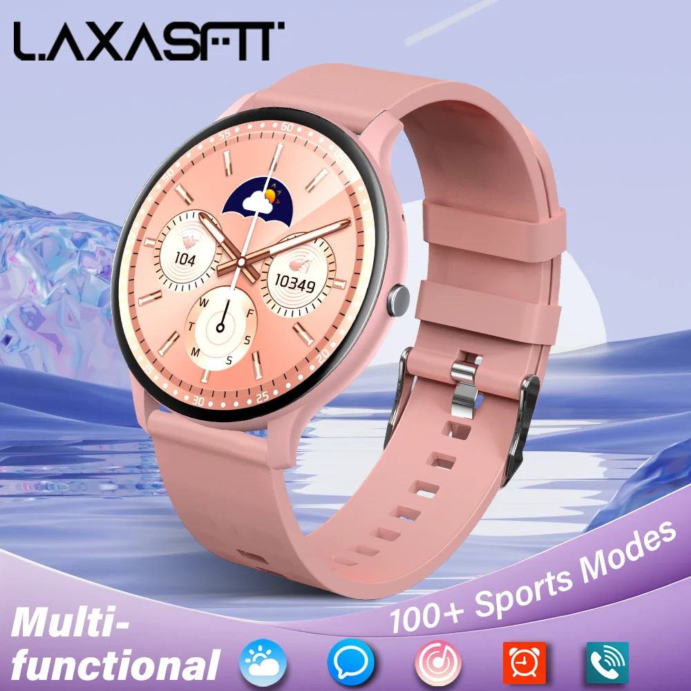 LAXASFIT 2025 Women's Smart Watch Bluetooth Talk 1.46 Touch Screen Health Monitoring IP68 Waterproof Men's Fitness Smartwatch