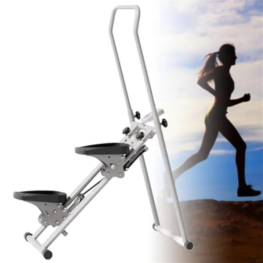 Foldable Stair Climber Vertical Climbing Cardio Exercise Machine Height Adjustable Stepper for Home and Office Use Compact Blac