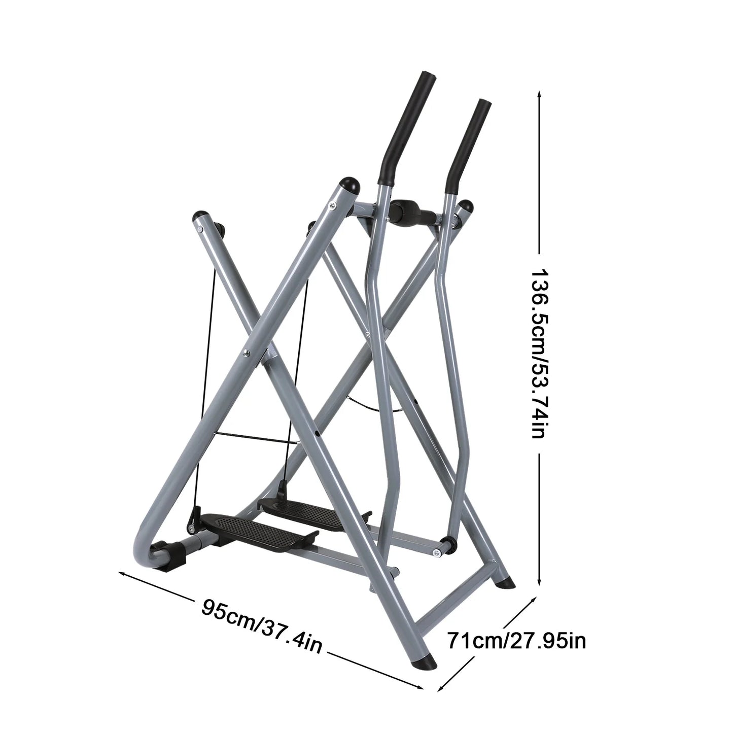 Metal Stair Stepper Air Walker Exercise Machine with Adjustable Resistance Foldable Elliptical for Women Men