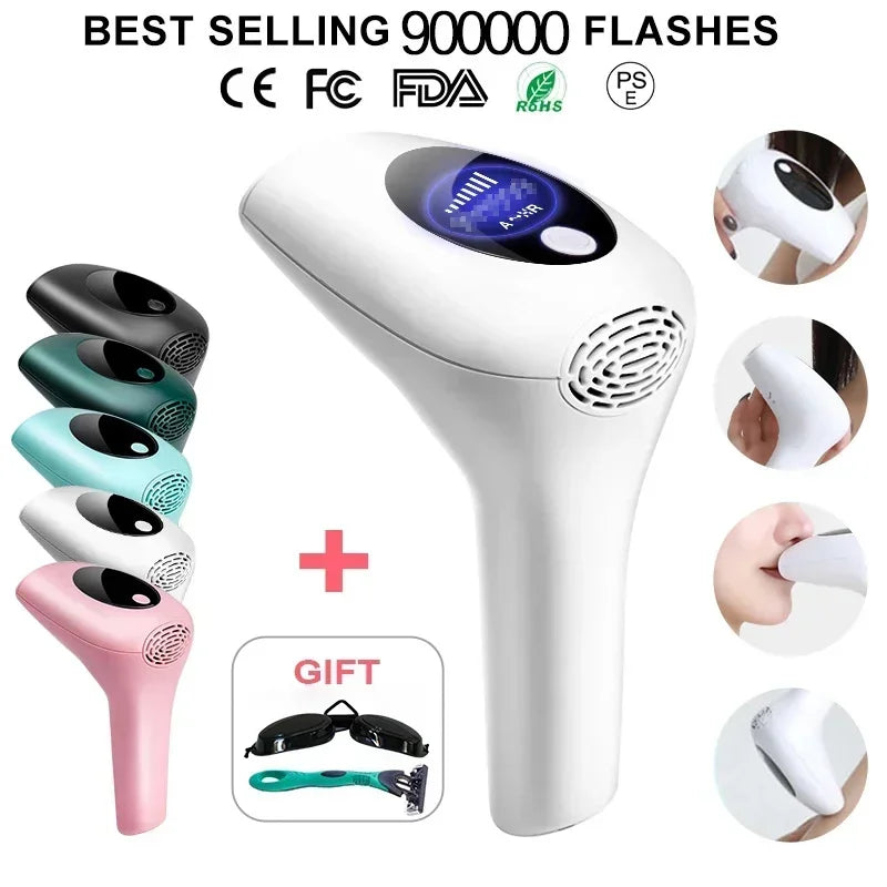 900000 Flashes Laser Epilator Instrume Permanent IPL Hair Removal Home Use Devices Ice Cool Painless Intense Pulsed Light
