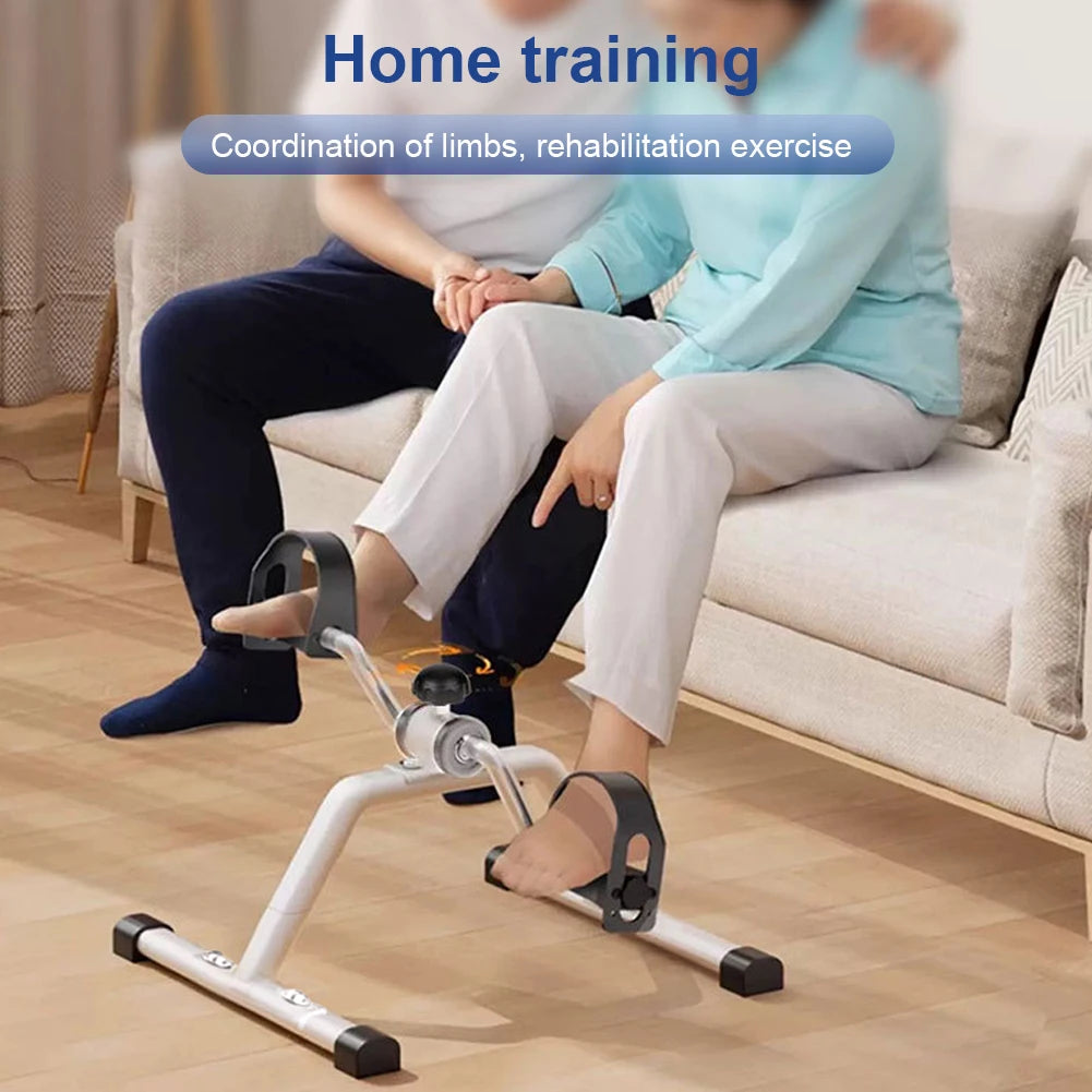 Folding Portable Foot Pedal Exerciser with Adjustable Resistance Under Desk Bike Stationary Exercise Bike for Home Exercise