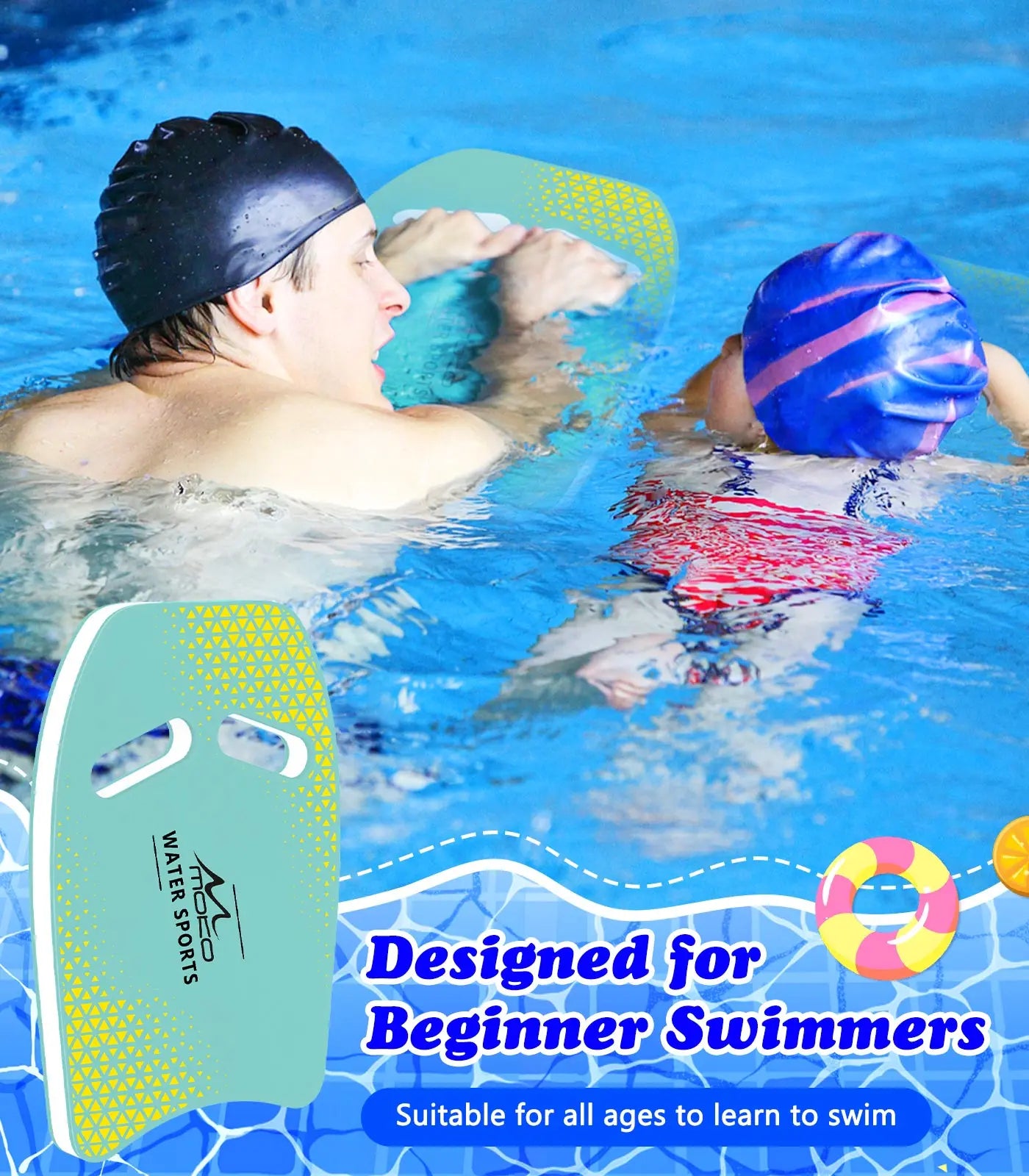 Swim Kickboard Swimming Training Kick Board Pool Exercise Equipment Promote Natural Swimming Position Water Fun Tool for Adults