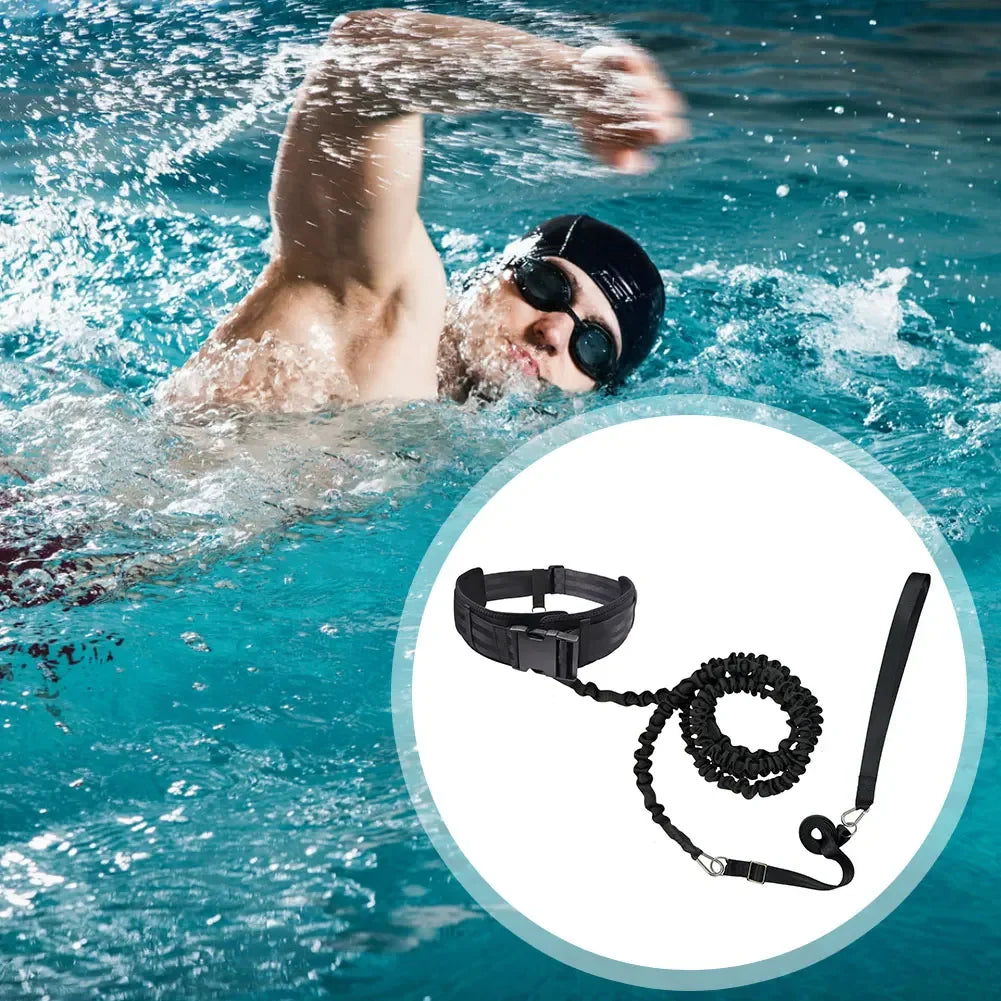 Swimming Training Belt Stationary Swimming Aquatic Resistance Belt Pool Swim Trainer Belt Harness for Swim Training and Exercise