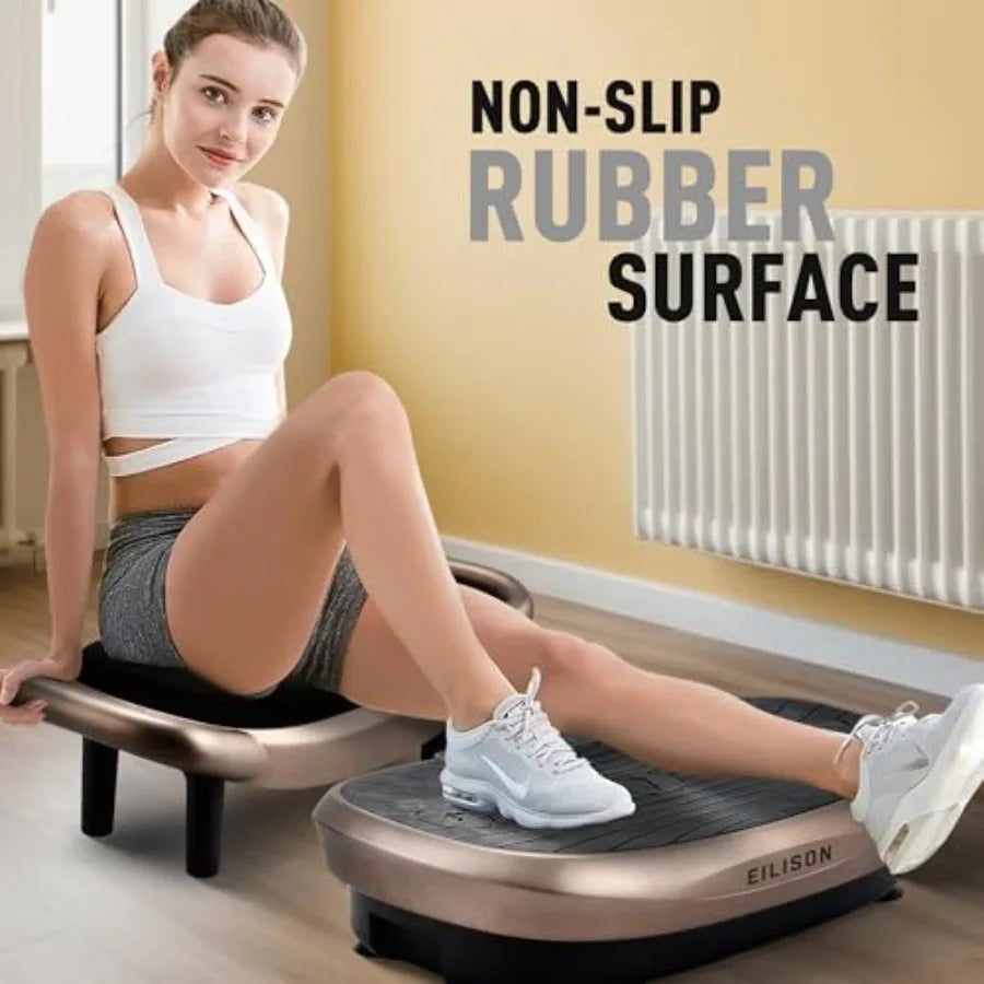 FITABS 3D Vibration Plate Exercise Machine with Seat - Oscillation Pulsation + Vibration Platform for Push Up Lymphatic Drainag