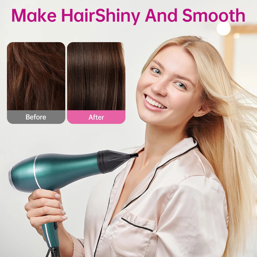 Morfone 12pcs-in-1 multiple accessory hair dryer. With accessories such as combs, hair clips, hair patches, air cushion combs, e