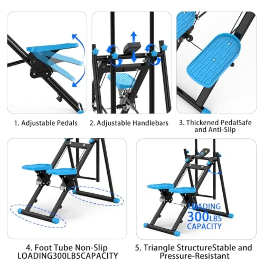 Stair Stepper for Home Gym Vertical Stair Climber Cardio Exercise Machine for Full-Body Workout with Adjustable Handlebar Pedal