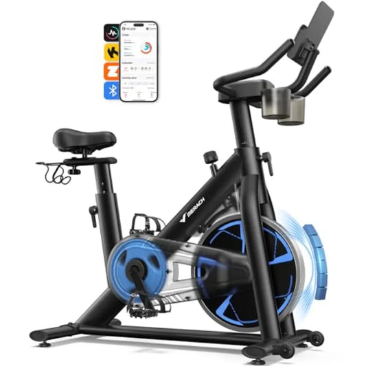 Magnetic Exercise Bike Low Noise Stationary Bike for Home with Comfortable Seat Cushion Spinning Bike with 330 lb Weight Capaci