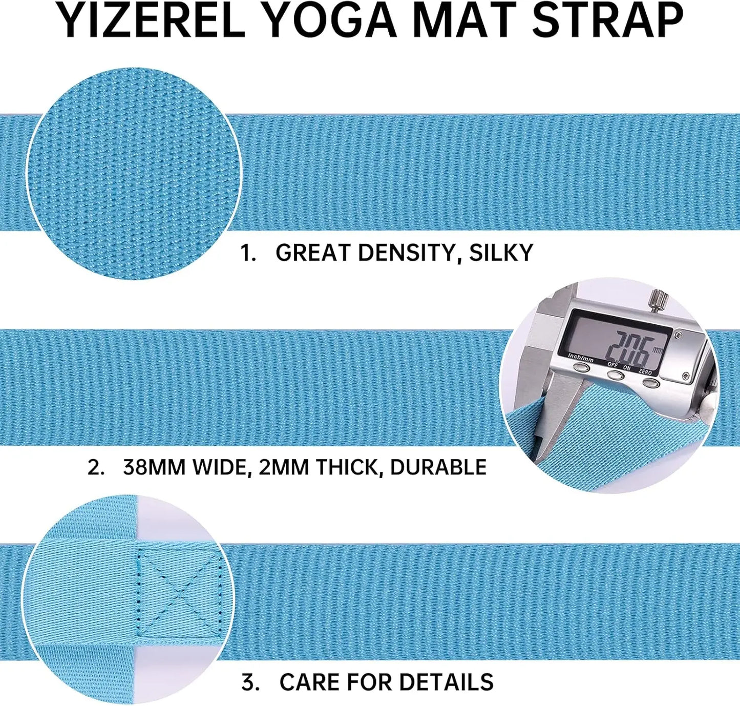 2-Pack Adjustable Yoga Mat Carrying Straps, Durable & Comfortable for Easy Transport