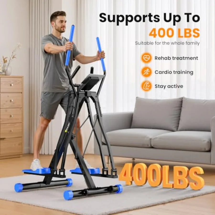 Air Walk Elliptical Exercise Machine for Home Gym Full-Body Cardio Cross Trainer Glide Exercise with LCD Monitor Device