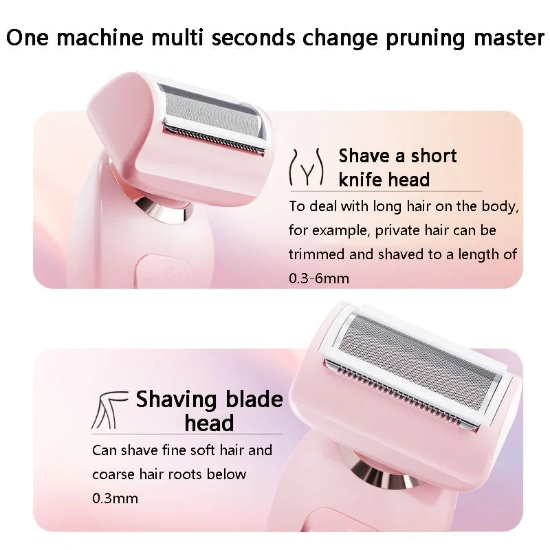 Electric Shaver for Women 2-IN-1 Electric Razor for Womens Legs Underarm Face,Wet Dry Use Rechargeable Bikini Trimmer