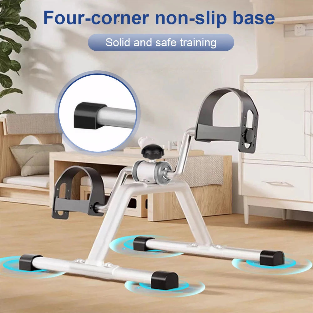 Folding Portable Foot Pedal Exerciser with Adjustable Resistance Under Desk Bike Stationary Exercise Bike for Home Exercise