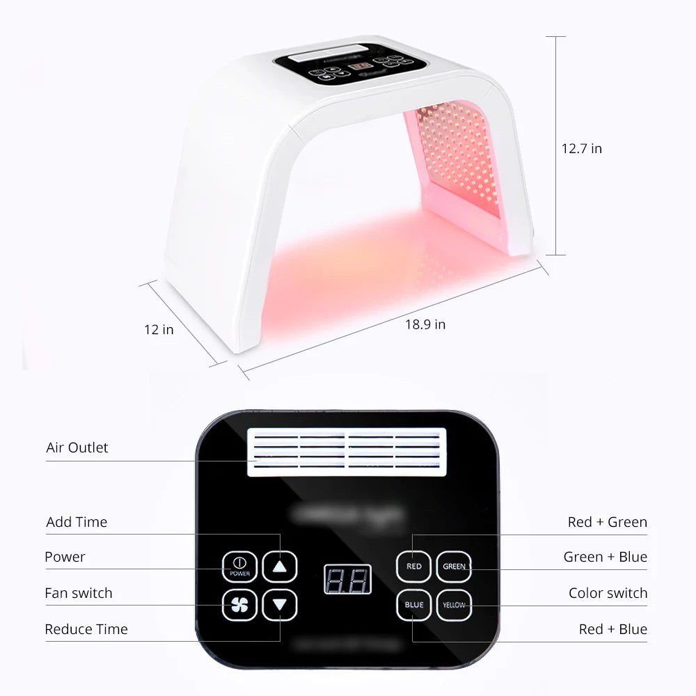 7 Color Phototherapy PDT LED Light Facials Machine Face Body Therapy Lamp