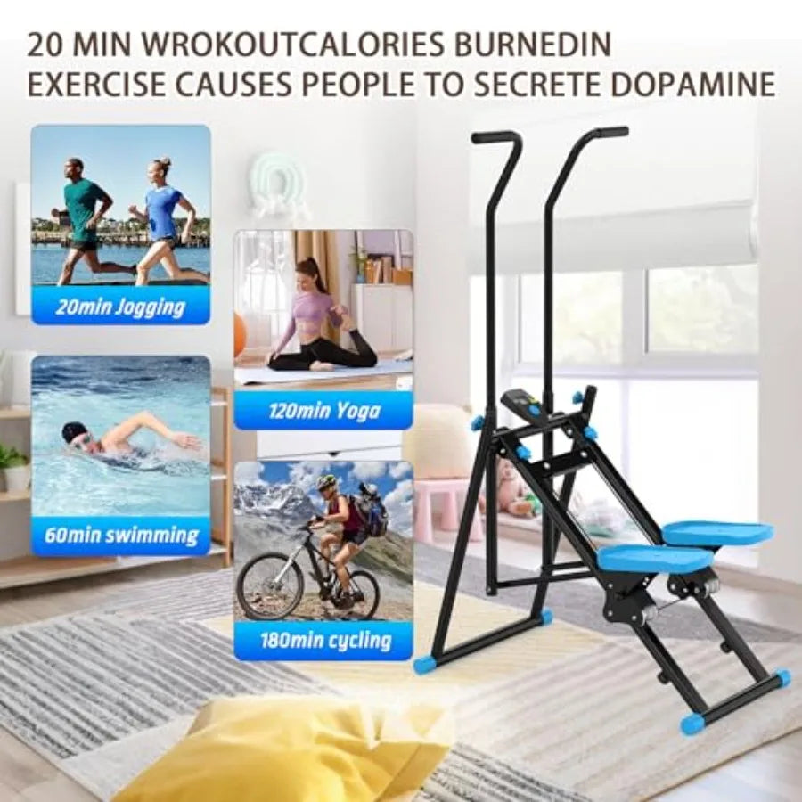 Stair Stepper for Home Gym Vertical Stair Climber Cardio Exercise Machine for Full-Body Workout with Adjustable Handlebar Pedal