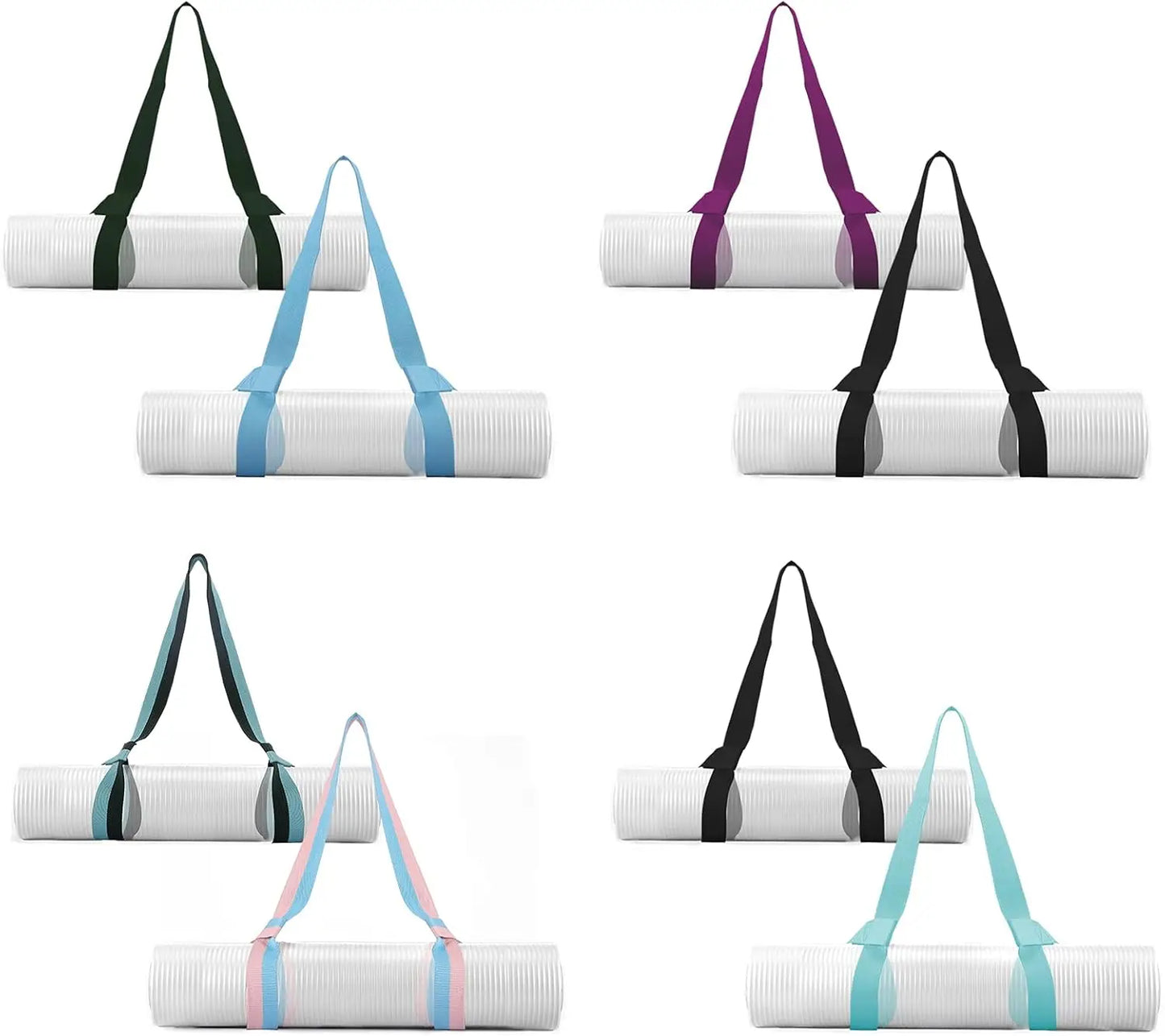 2-Pack Adjustable Yoga Mat Carrying Straps, Durable & Comfortable for Easy Transport