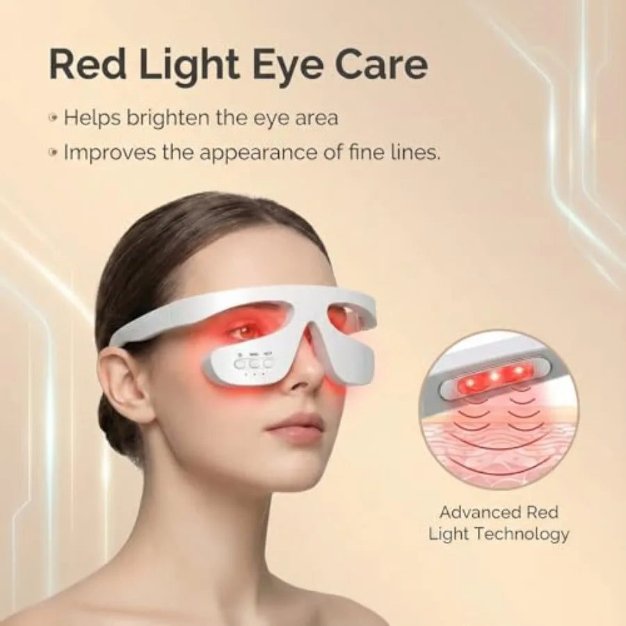 Upgraded Red Light Therapy and Microcurrent Eye Care Glasses with Gentle Heat - 1PC Helps Reduce The Look of Puffiness Dark Cir