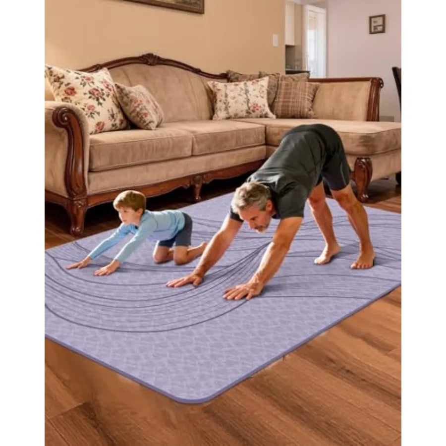 Large Yoga Mat 75x48x0.4 Extra Wide Thick 10mm Non-Slip Exercise Mat in High-Density TPE for Yoga Pilates Home Gym Workouts