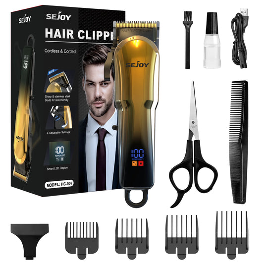 SEJOY Electric Shaver for Men,Hair Trimmer,Nose Hair Scissors,Facial Cleanser, Facial Massager Rechargeable Shaving Machine