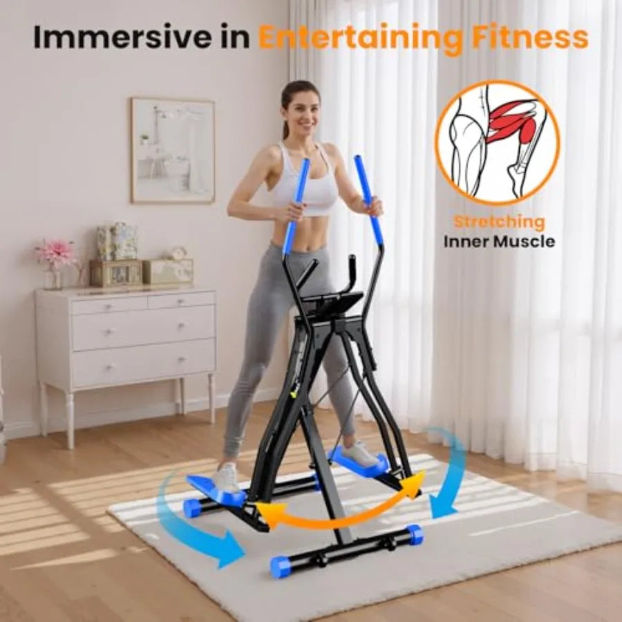Air Walk Elliptical Exercise Machine for Home Gym Full-Body Cardio Cross Trainer Glide Exercise with LCD Monitor Device