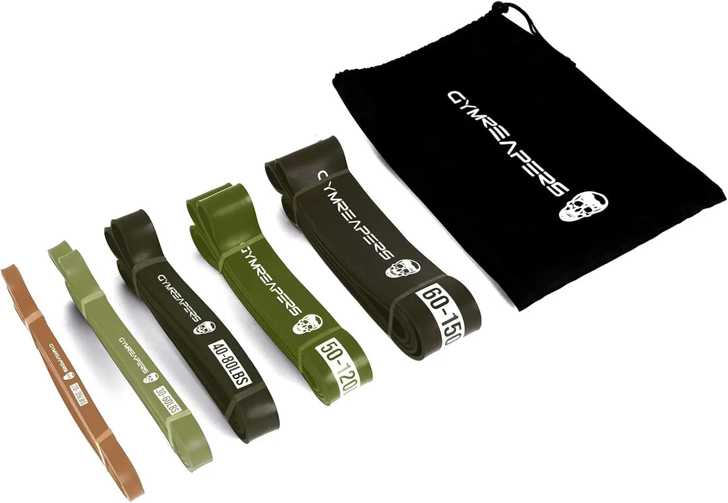 Elastic Pull Up Exercise Assistance Bands Set for Powerlifting, Stretching, WOD, Strength Training - Men & Women