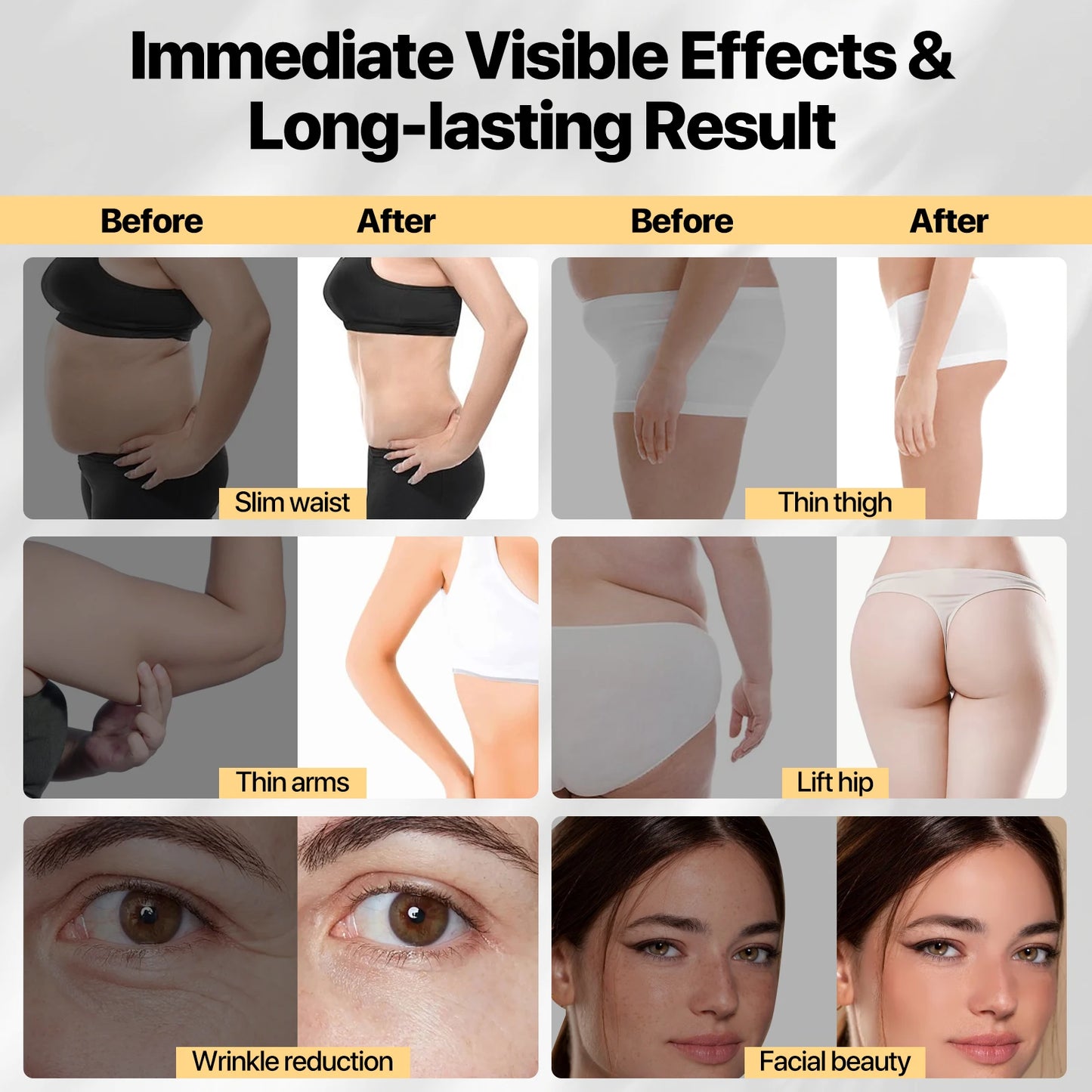 6 in 1 Cavitation Ultrasonic Weight Loss Lifting Wrinkle Firming Skin Slimming Body Massage Shaping Beauty Instrument