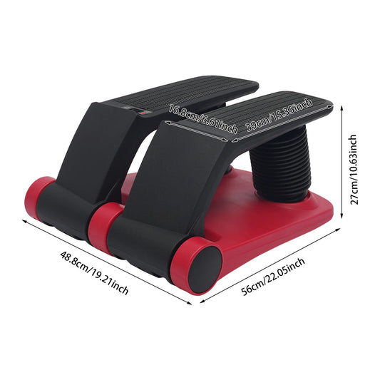 5 Tension Gears Portable Air Step Machine for Offices Workers, Home Gyms, Mini Twist Stepper with LCD Display & Elastic Rope
