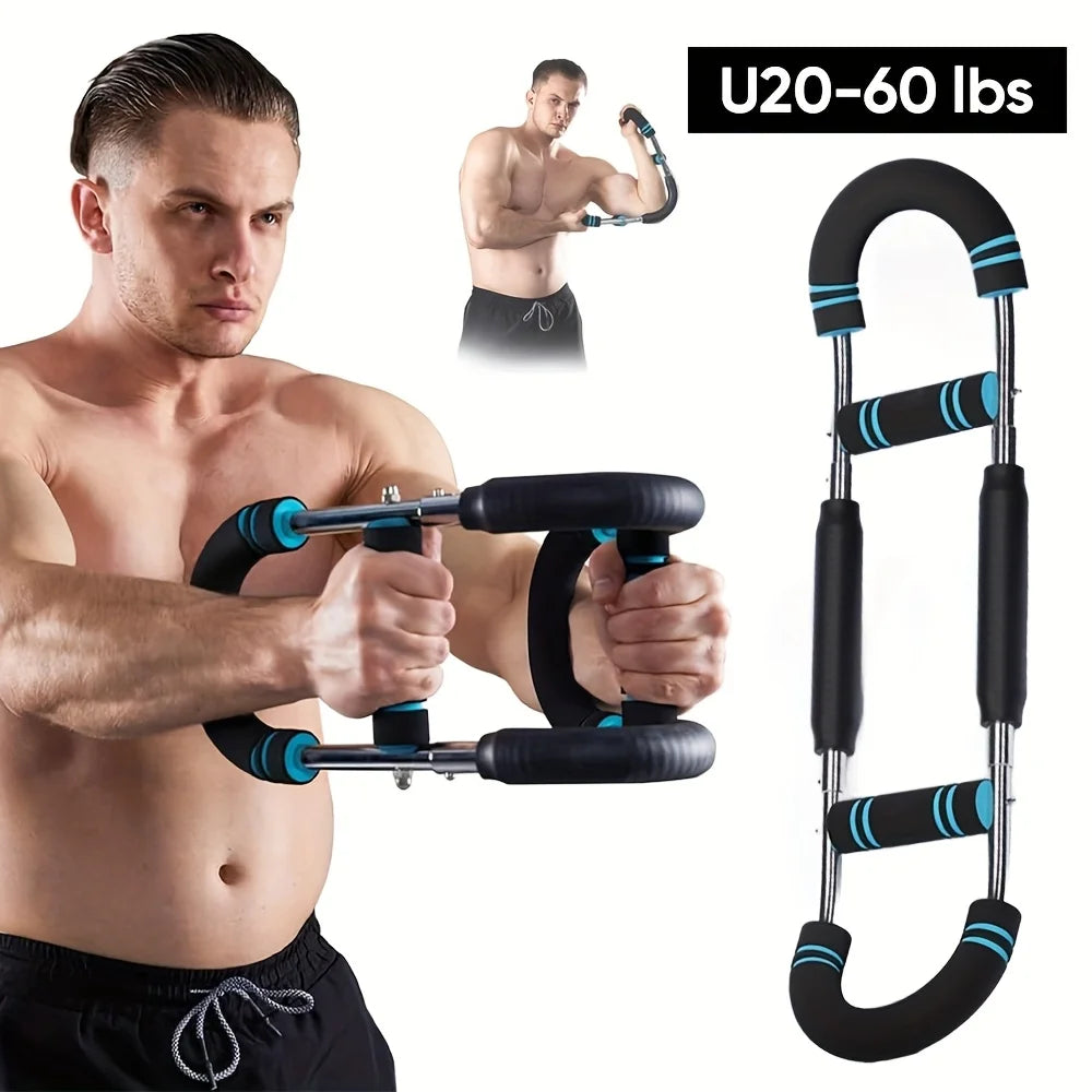 Adjustable Spring Twister Arm Exerciser – 20‑50kg Resistance Bar for Forearm, Triceps & Chest Workout