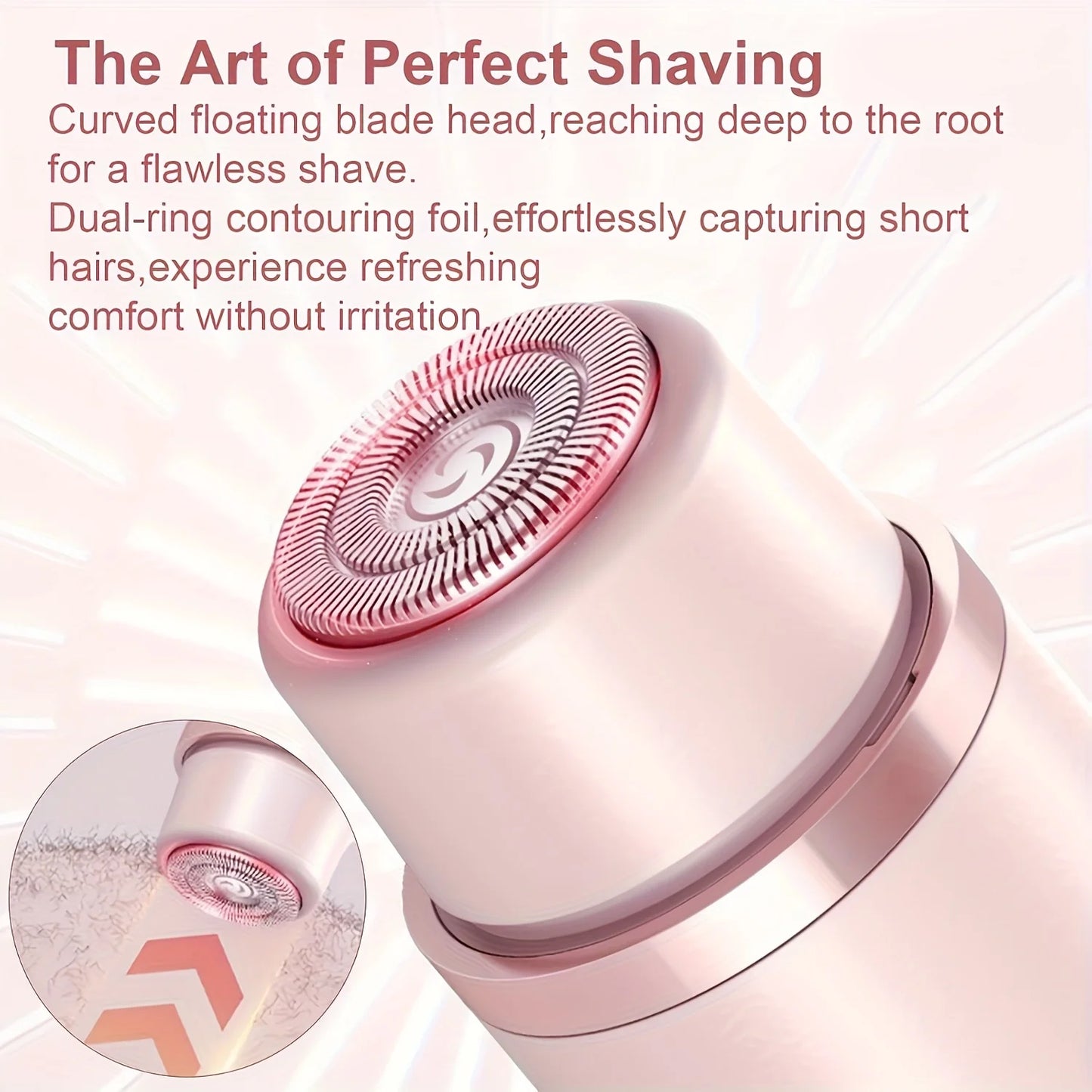 2 in 1 Pink Dual Head Bikini Trimmer Women Electric Shaver Waterproof Wet & Dry Use Body Hair Trimmer and Facial Hair