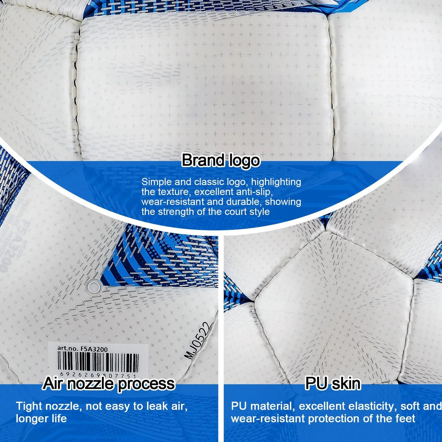 Molten F5A3200 Soccer Size 5 Competition Ball Soft Leather Football Student Training Ball
